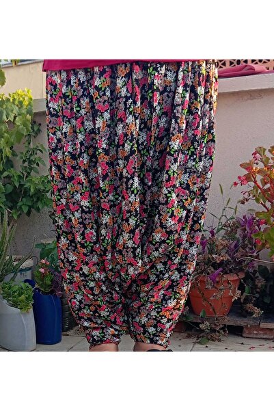 MEŞHUR ŞALVARCI PELİN بنطلون شالوار منقوش بجيوب وخصر مطاطي من Anne