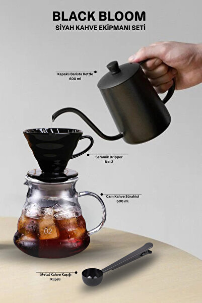 SODELICIOUS COFFEE TEA Black Bloom Hediyelik Ev Barista Seti