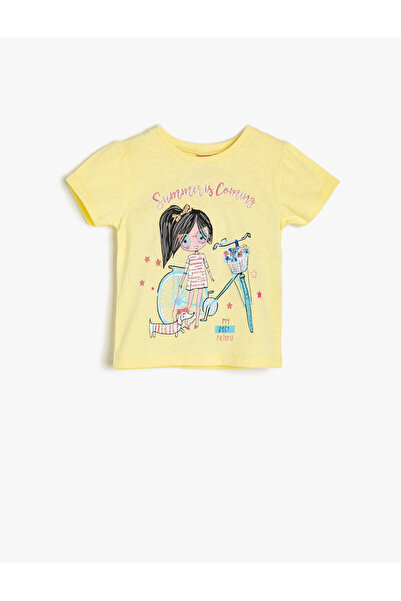 Koton Kız Bebek Sarı T-Shirt