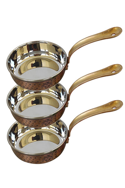 Bin Shihoun قدر تقديم ميجا بن شي هون من النحاس المطروق، 3 قطع، مقاس 7 بوصات