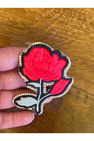 Gönülden Tasarım Aplic de cusut cu armătură de trandafir roșu cu piatră de zi...