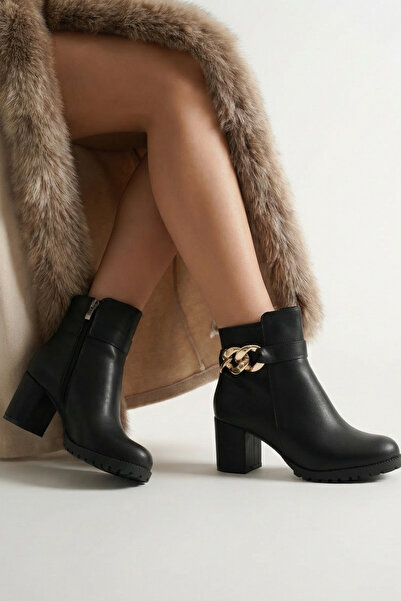 Savves Γυναικεία παπούτσια με κοντό τακούνι με λεπτομέρεια με φερμουάρ και λε...