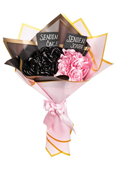 Tosbiş 14 Lü Led Işıklı Senden Önce Senden Sonra Solmayan Gül Buketi , Hediye...