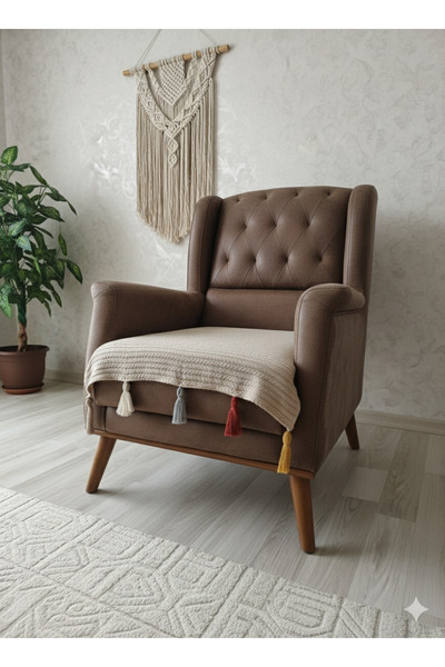 PETEKHOME PÜSKÜLLÜ KOLTUK ÖRTÜSÜ TEKLİ (70X90 EBATİNDA OTURMA YERİNE ÖRTÜDÜR)