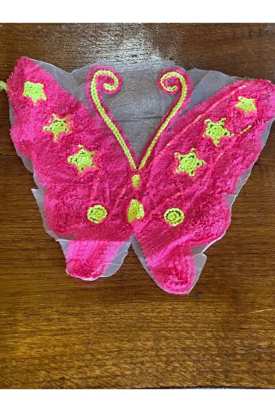 Gönülden Tasarım 26x27 cm fosforno boja Til preko D Tkano leptir aplikacija a...