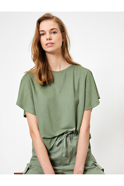 Koton Μπλουζάκι με κοντό μανίκι με λαιμόκοψη