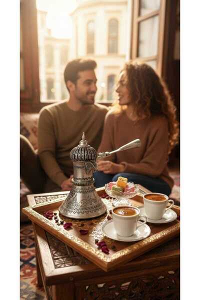 Tanrıkulu Bakırcılık وعاء قهوة ميرا نحاسي صناعة مميزة رقم 2 بمقبض مكسور