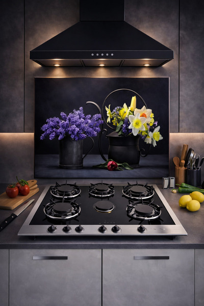 CONCEPT CAM واقي زجاجي خلفي للموقد، واقي خلفي مدمج للكونترتوب، مقاوم للحرارة،...