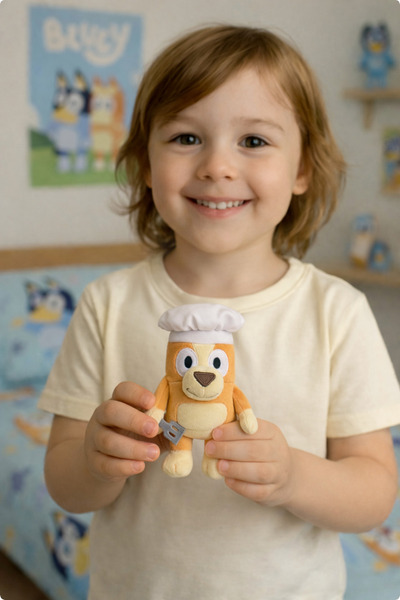 TOYFEST لعبة بلوي بلس شيف الناعمة المصنوعة من القطيفة للأطفال، رفيق اللعب الم...