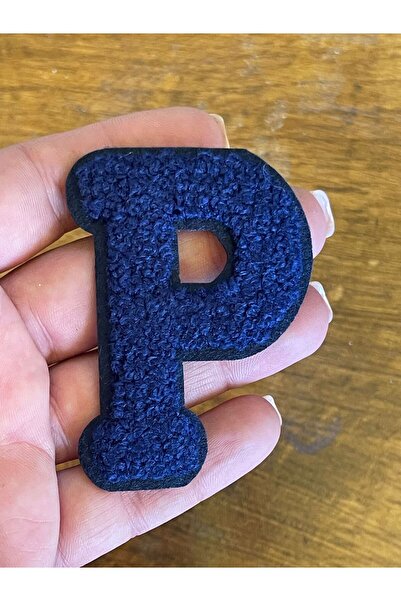 Gönülden Tasarım 7x4 cm Accesoriu de cusut pentru emblema cu litera P, albast...