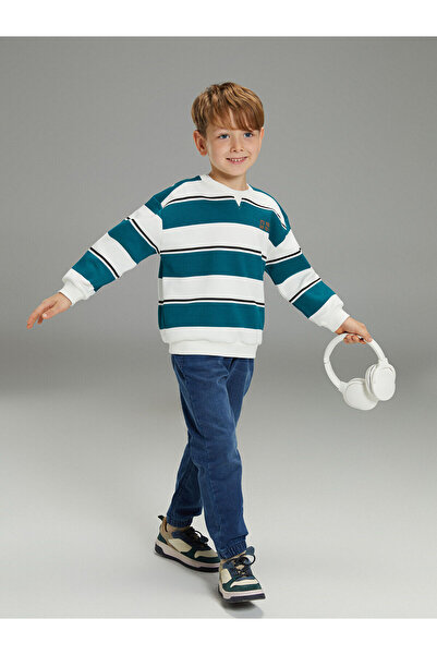 LC Waikiki Pantaloni de jogger pentru băiat cu talie elastică Indigo