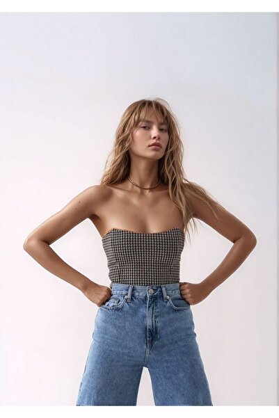 MAMAYAGA مشد نسائي بدون حمالات بتأثير رياضي أنيق من Croptop Bustier