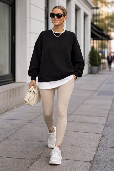 Oyer Moda Hanorac cu mânecă lungă pentru femei cu secțiuni tricou