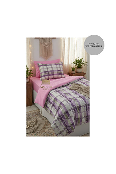 ayçiçek home Set de lenjerie de pat pentru o persoană și cearșaf de pat fără ...