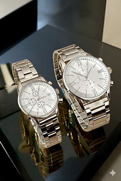 Louis Genessio ساعة يد إنفينيتي فضية للنساء والرجال عاشق/زوجين