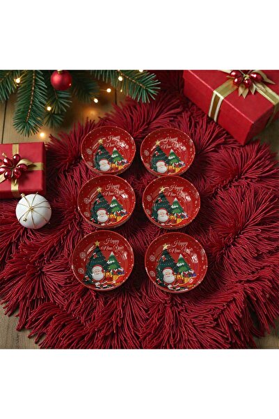 CHANCE GİFT Christmas Themed Snack Bowl Metal Christmas Decorative Bowl Anti-...
