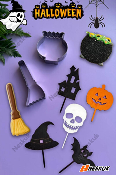 Neskuk Halloween Cookie Cutter Set (Metal) + Mini Halloween Topper | Hallowee...