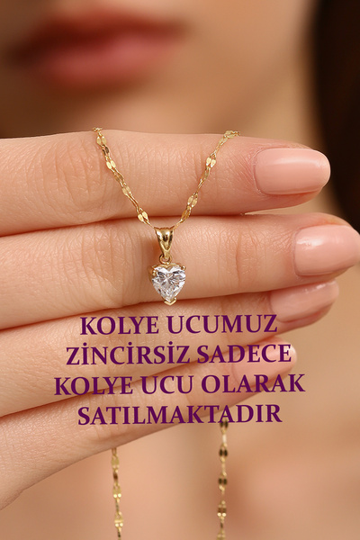 Cemre Gold 14 Ayar Altın Kalp Kolye Ucu