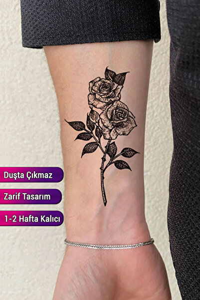 BiWini Gül Geçici Dövme Tattoo Bilek Kol Bacak Ve Göğüs Arası Erkek Kadın