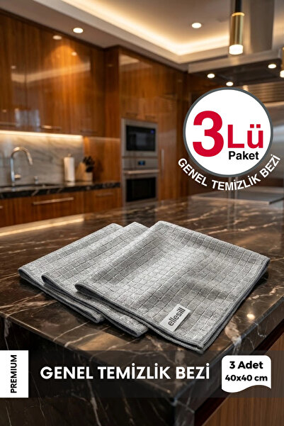 Ellesill Set de cârpe de curățare generală din microfibră în carouri, 3 bucăț...