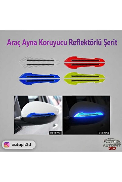 AutoPit 3D Araç Ayna Koruyucu Reflektörlü Şerit (Çift)
