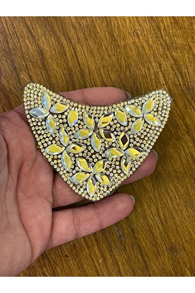 Gönülden Tasarım 9x5 Cm Ütü İle Yapışan Cam İşleme Boncuklu Arma Apolet