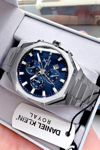 Daniel Klein Premium Erkek Kol Saati 3 Atm Su Geçirmez Gümüş Renk Çelik Kordo...