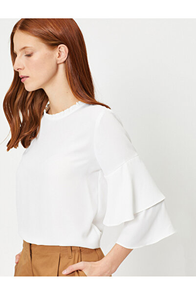 Koton ψηλός λαιμός Μπλούζα με μακρύ μανίκι με βολάν