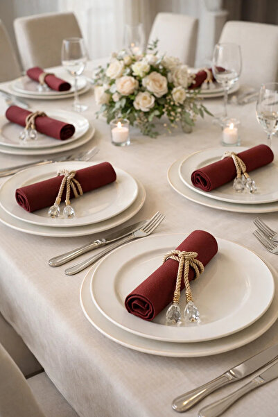 esdekor 6'lı Gold Peçetelik Bağlamalık Ip Cam Figürlü Şık Sunum Altın Renk Da...