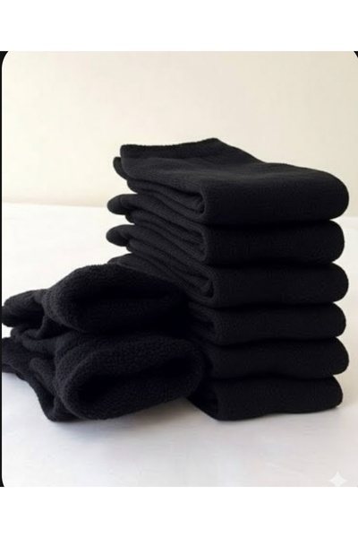 ESESTO ÇORAP ERKEK KIŞLIK ÇORAP ( 6'lı SİYAH KIŞLIK HAVLU PAMUKLU/LİKRALI)