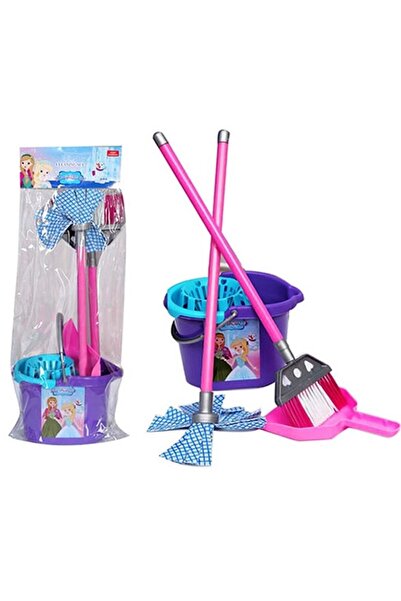 YıldızDükkan مجموعة تنظيف لعبة أرض الثلج دلو + قطعة قماش + مكنسة + مجموعة لعب...