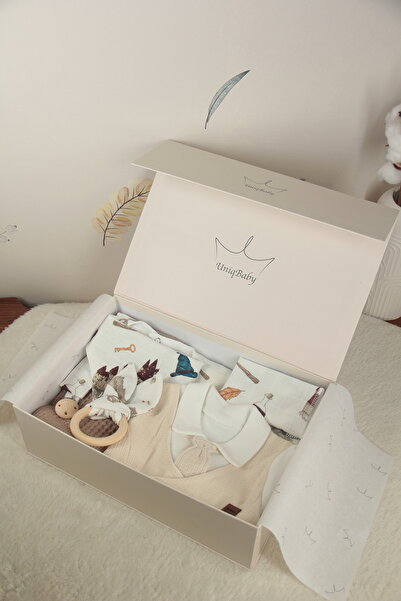 Uniq Baby Harry Potter Temalı %100 Pamuk 7 Parça Yenidoğan Bebek Hediye Kutusu - Pike, Müslin Set ve Tulum