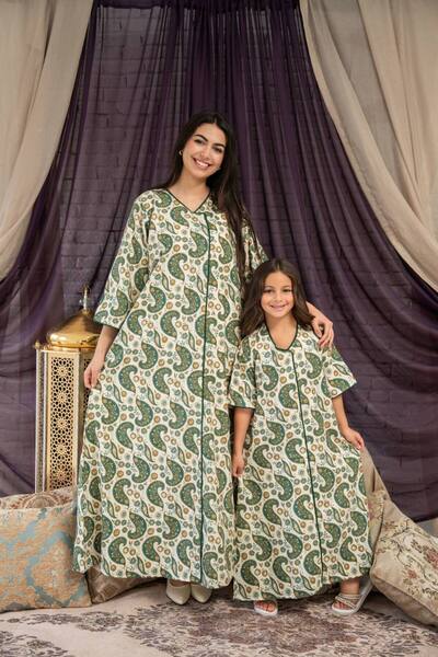 AFandina جلابية الأم وبنتها| ستايل عائلي راقي SM - 25