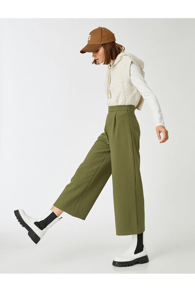 Koton Дамски дънки в цвят каки 2KAL48101IW