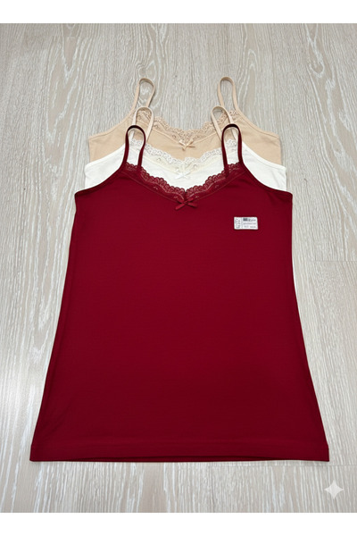 ek bykuzeylingerie 3-Piece Women's Combed Cotton Rope Strap Athlete Set