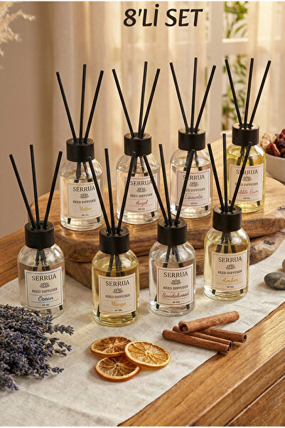 Serrua 8'Lİ ÇUBUKLU ODA KOKUSU (OCEAN-LAVENDER-MANGO-ANGEL-MELON-SANDALWOOD- ...