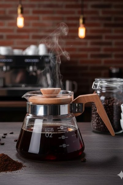 Epinox Kahve Sürahisi Ahşap Sap - 600 ml (VCWN-60)