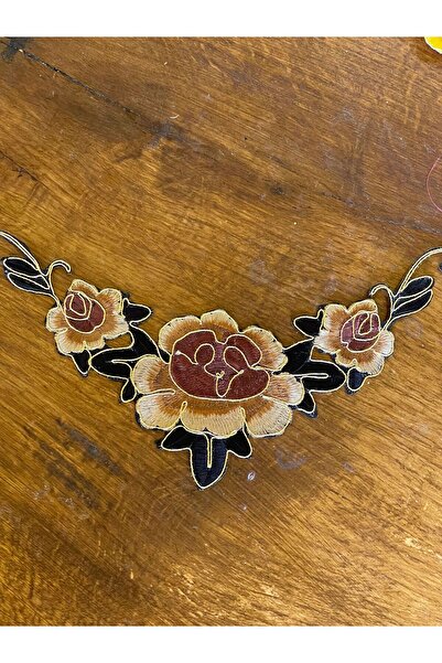 Gönülden Tasarım 28x10 cm Aplicație de cusut cu flori din foaie de frunze, ca...