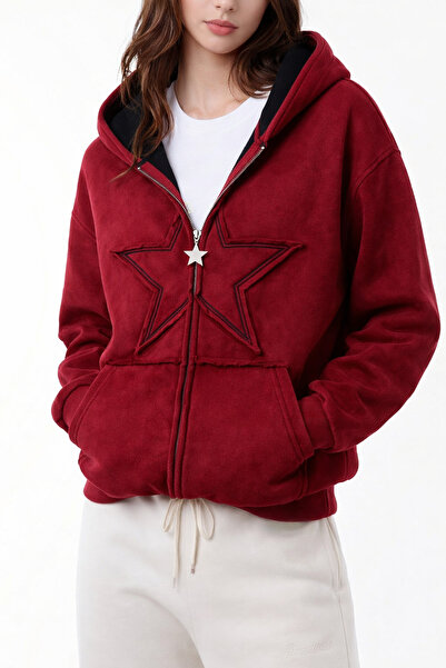 Gofeel Star Washed Unisex Oversize Zip Hoodie