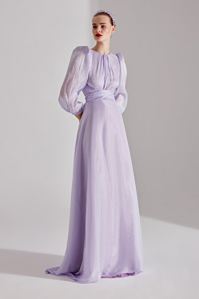 BETTY & SAM Lilac Balon Sleeve Flaned Dress - POLINA