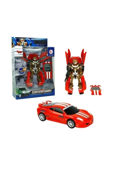 Vardem Transformers Oyuncak Bumblebee Robot 20cm Sesli ve Işıklı Robot Arabay...