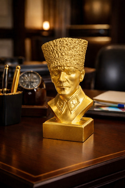 Home 20 cm Atatürk Büstü Heykeli - Dekoratif Biblo - Büyük Boy Mustafa Kemal Atatürk Heykeli