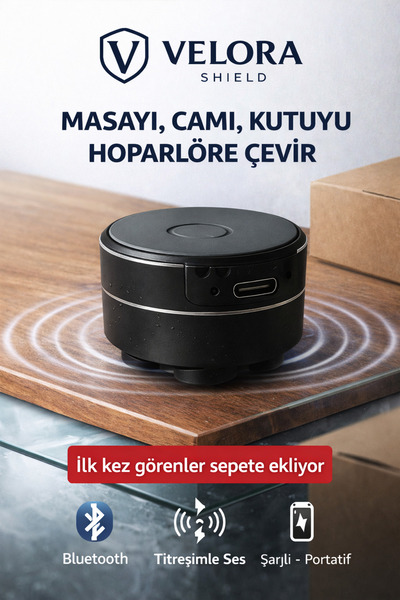 VELORASHILD Kemik İletim Bluetooth Mini Hoparlör | Her Yüzeyi Hoparlöre Dönüş...