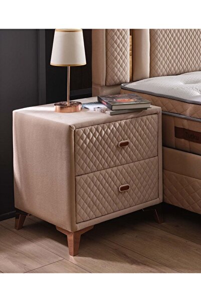 Tutku Yatak Oxycore 2 Çekmeceli Kumaş Kaplama Komodin