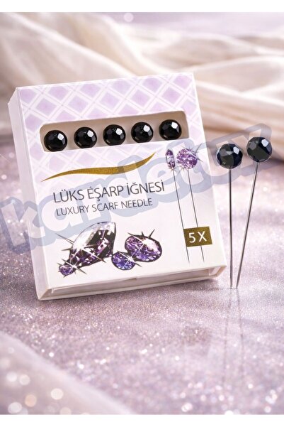 Kardelux Ace pentru eșarfă, ace cu piatră, 5 bucăți negru, ace pentru eșarfă ...