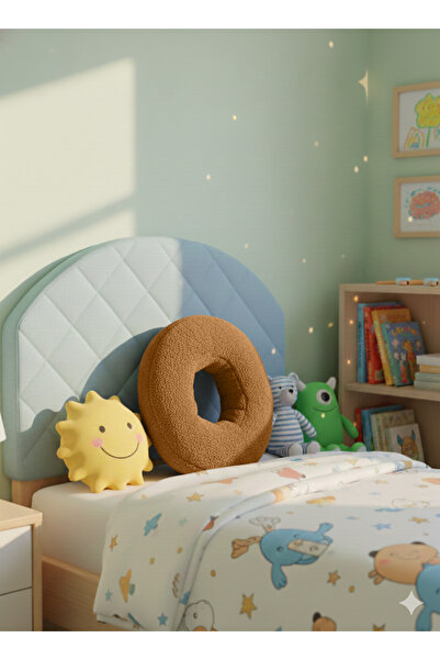 pufftable وسادة على شكل حرف O من القطيفة، وسادة زخرفية، لون بني جملي، حجم كبي...