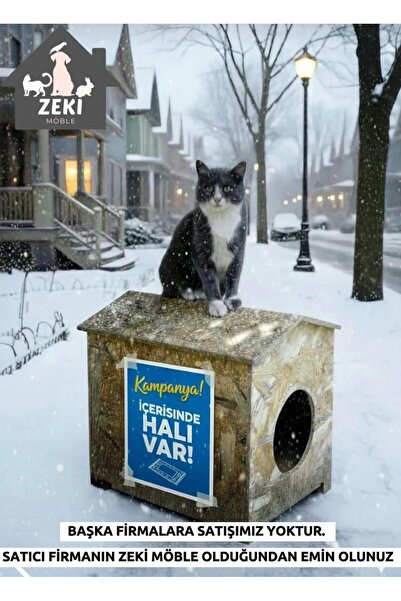 Genel Markalar Kedi yuvası Yağmura Ve Soğuğa Dayanıklı Osb Kedi Evi Yuvası (DENİZ TUTKALLI)monte Edilmiş Teslimat