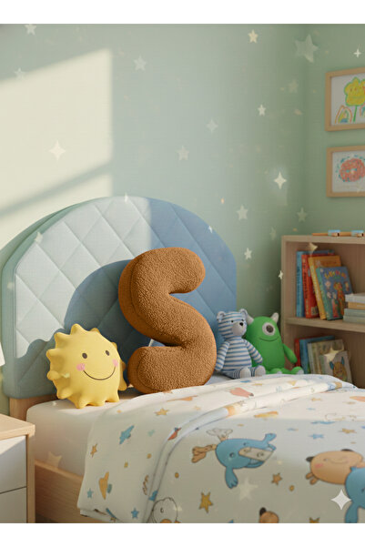 pufftable وسادة على شكل حرف S من القطيفة، وسادة زخرفية، لون بني جملي، حجم كبي...