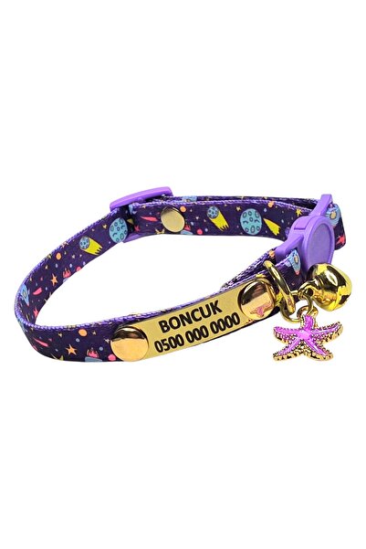 Ayz Aksesuar Güvenlik Kilitli Kedi Tasması, isimli Kedi Tasması, Kedi Künyesi...