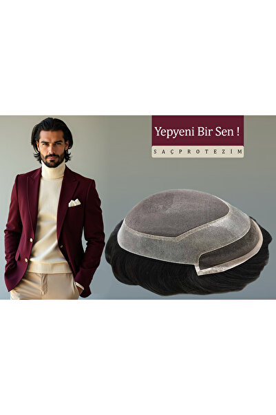 SP sacprotezim yepyeni bir sen Protez Saç Ancora 7x10 renk 1b %30 beyazlı Inc...